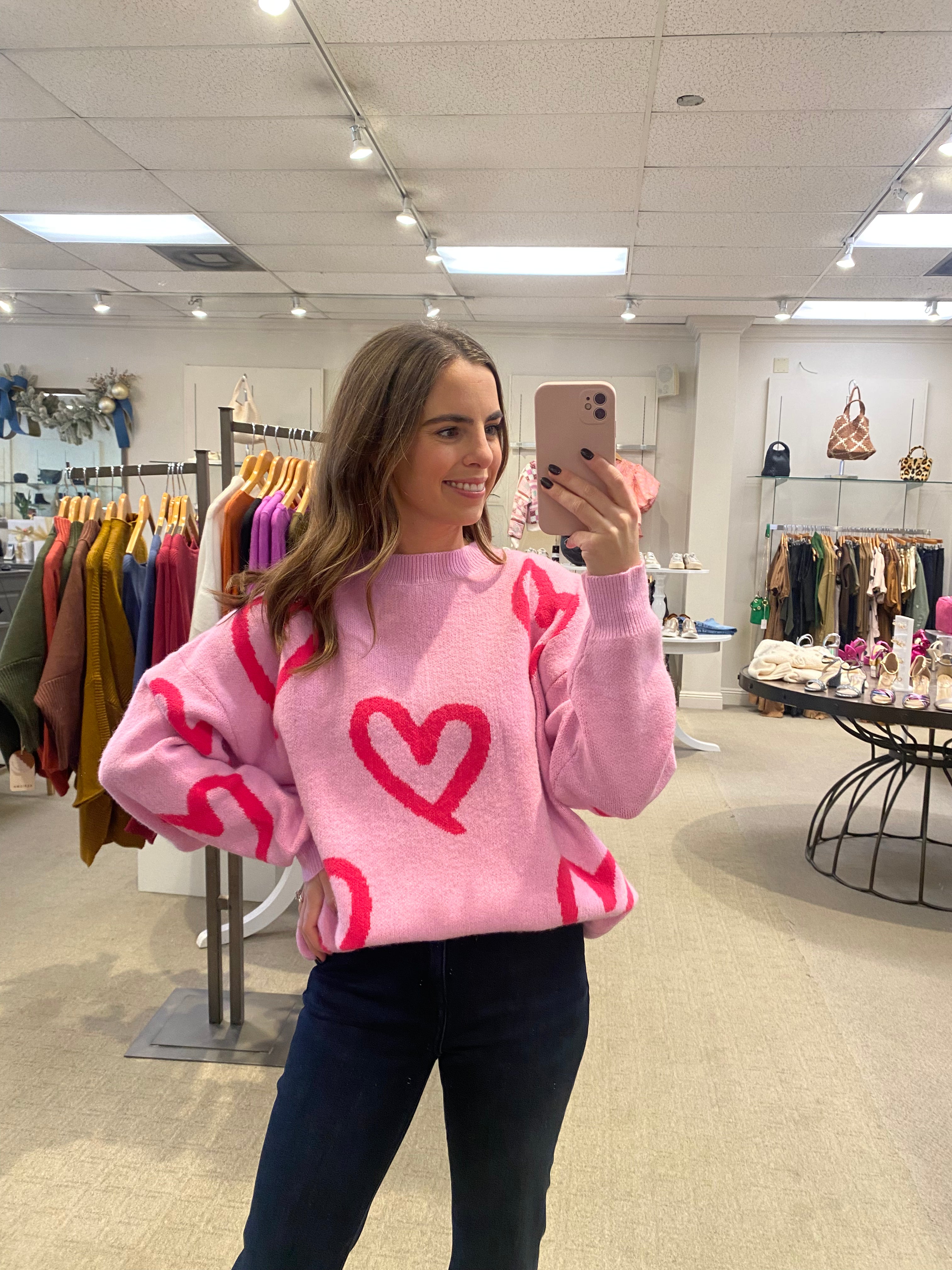 Heart Sweater Pink