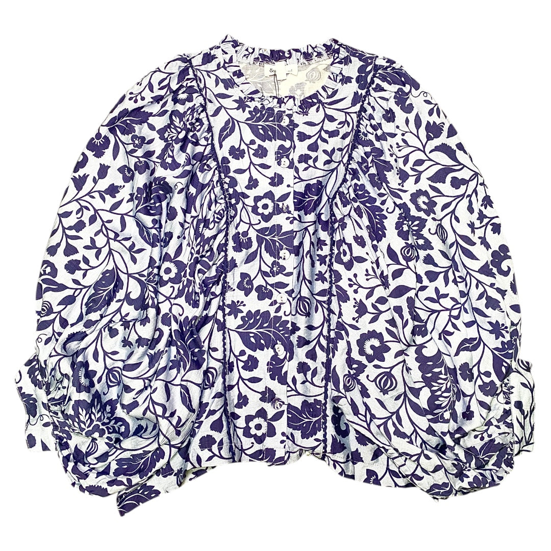 Cathleen Floral BTN Down Navy