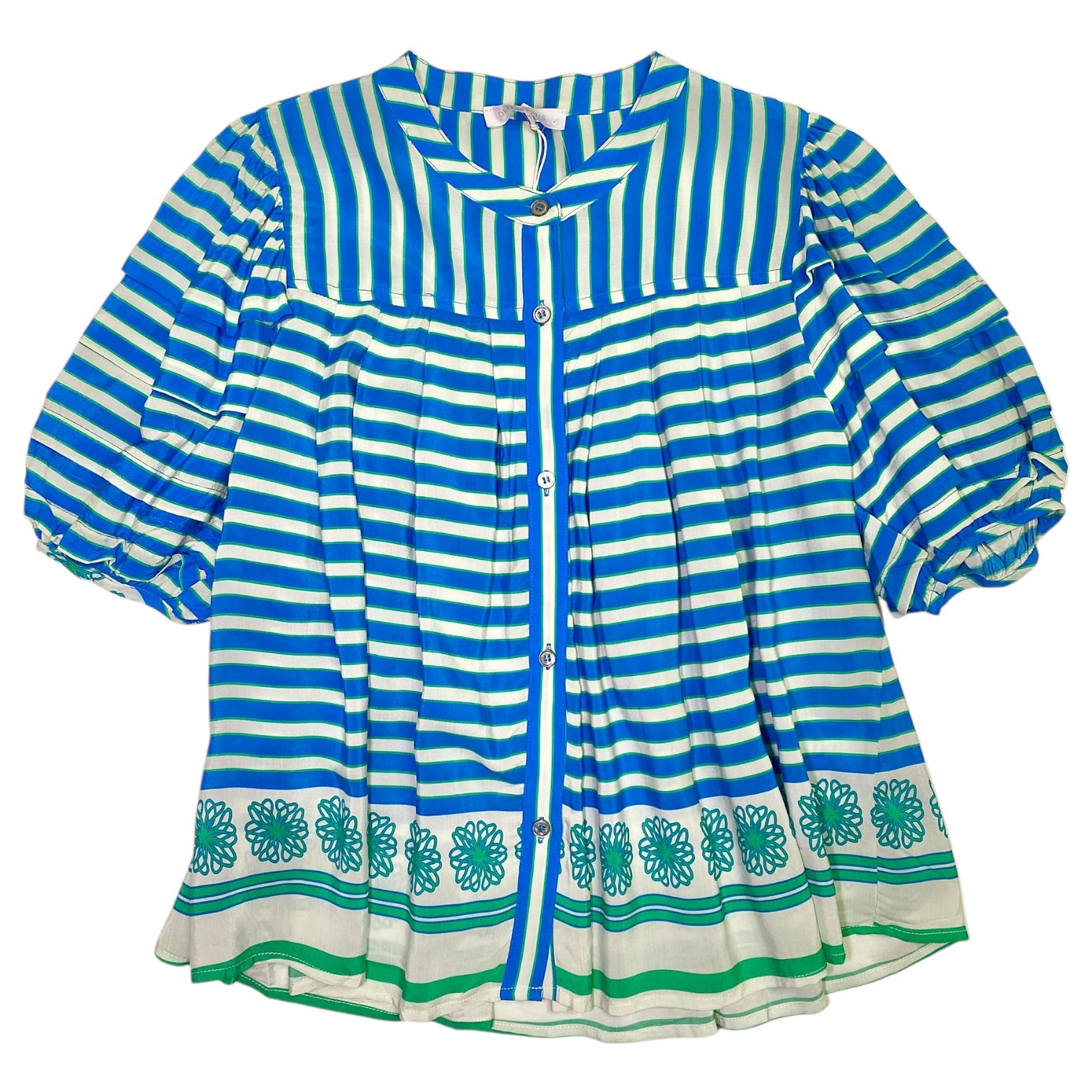 Nikki Top Cream Blue