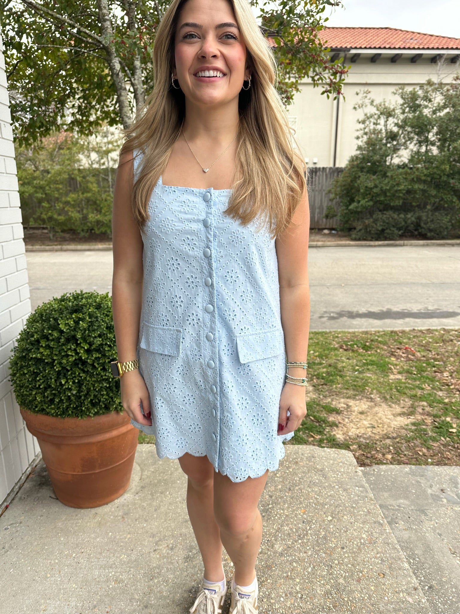Eyelet Lace Mini Dress