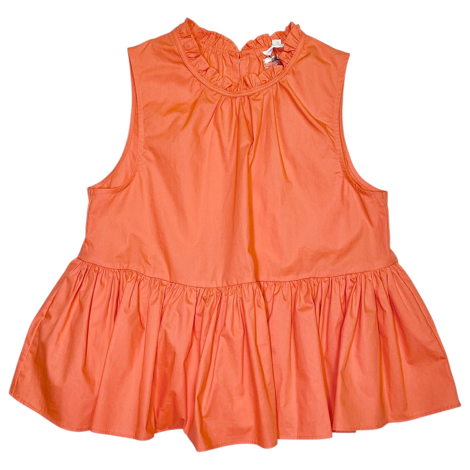Rebel Poplin Top Coral