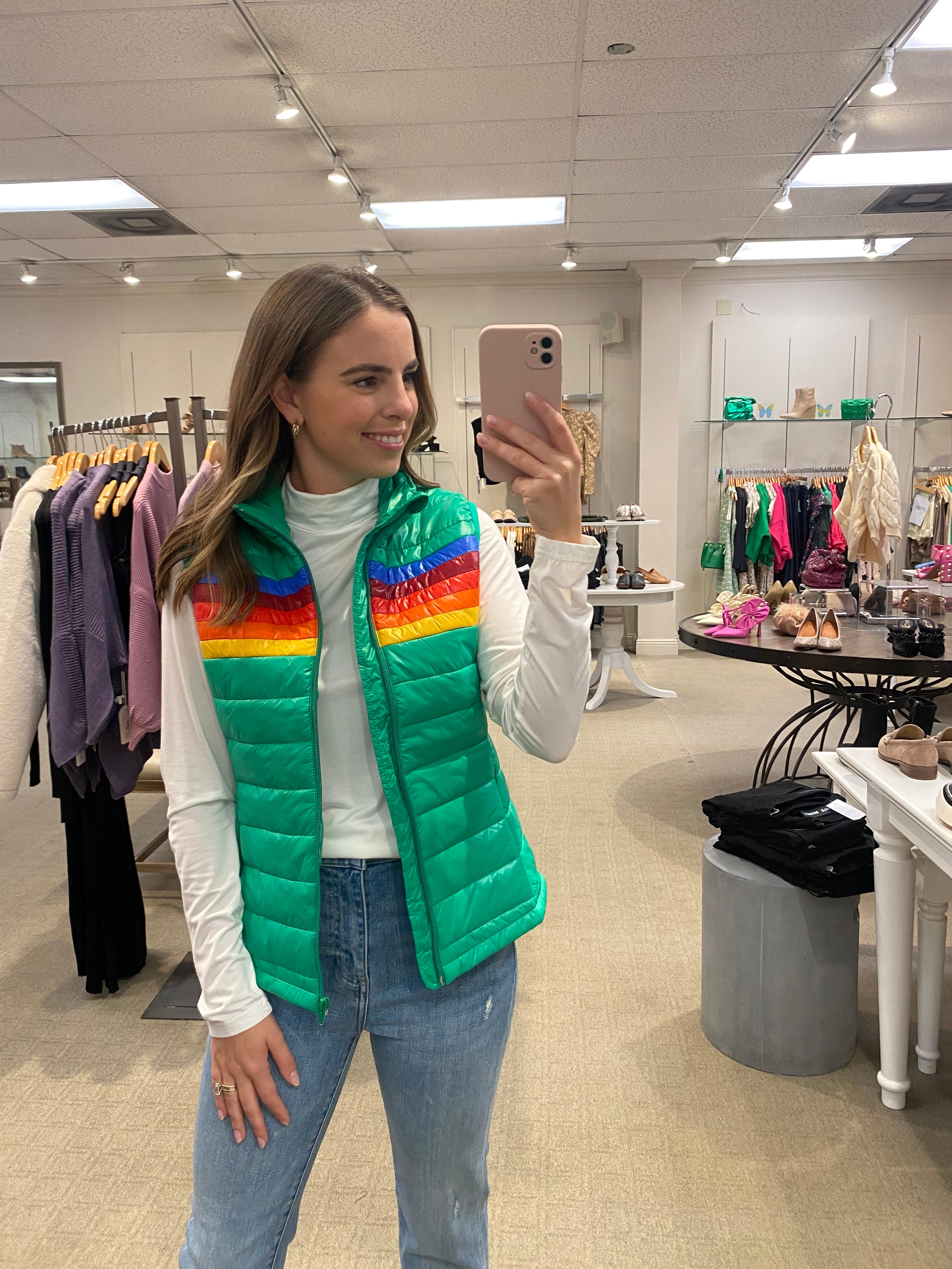 Multicolored Puffer Vest