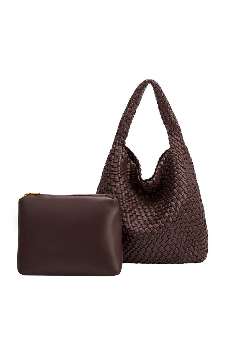 Johanna Woven Tote Espresso