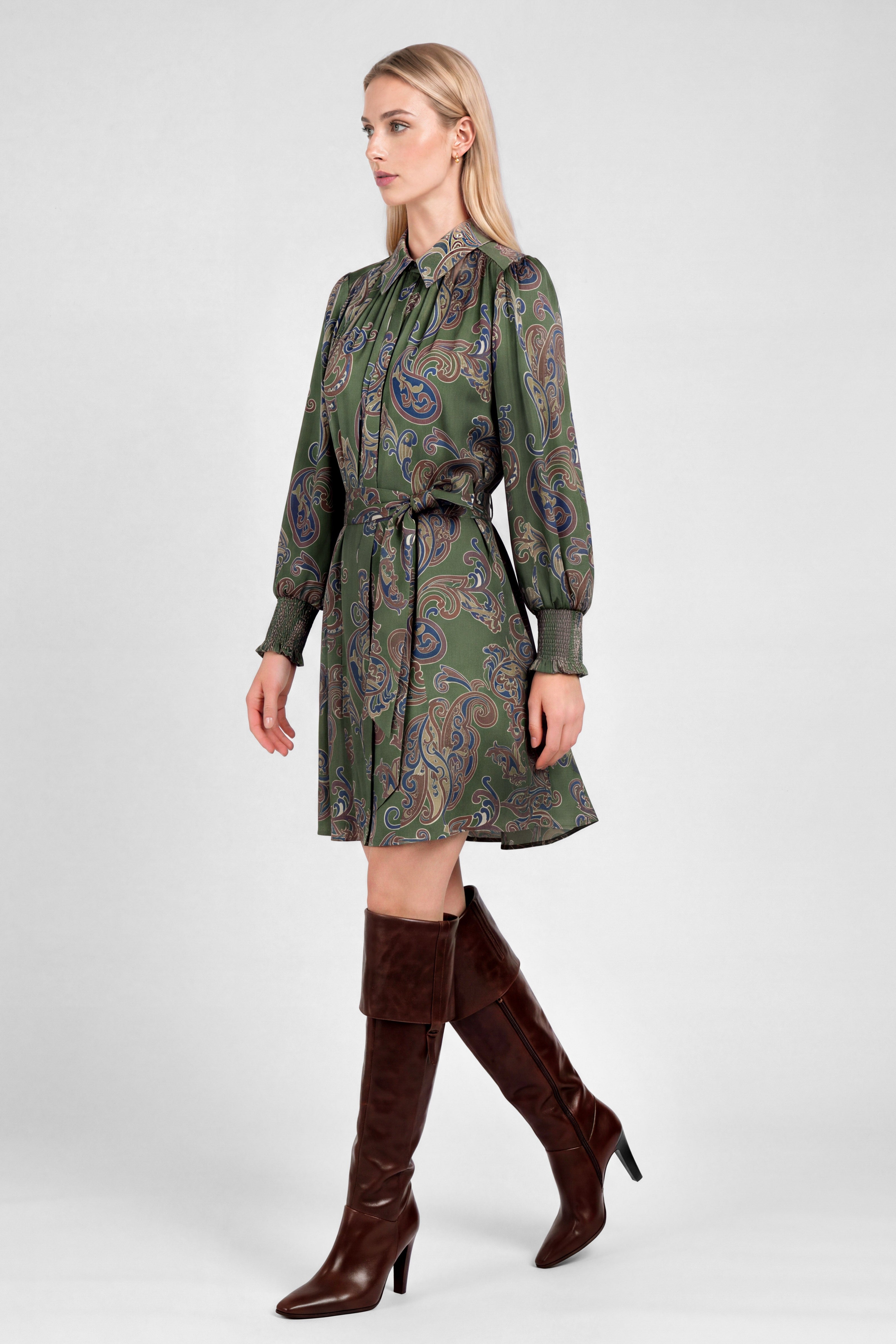 Kinslee Dress Olive Multi