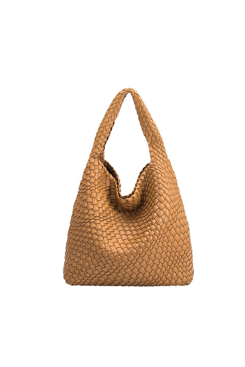 Johanna Woven Tote Camel