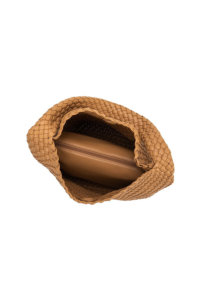 Johanna Woven Tote Camel