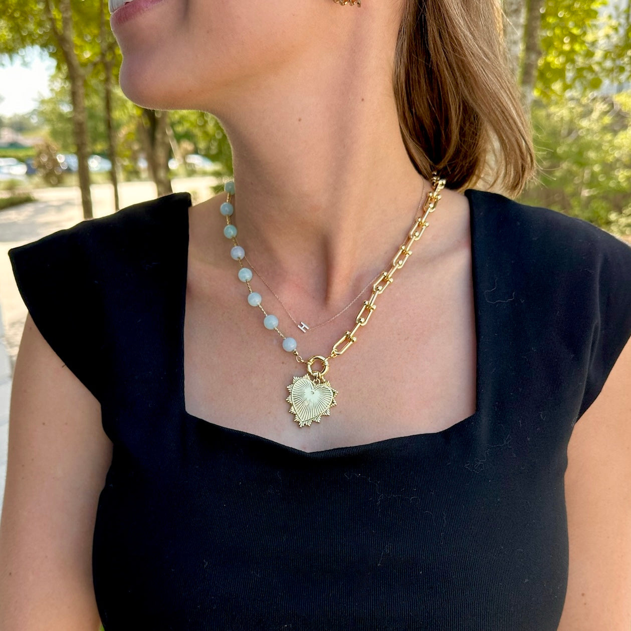 Intricate Heart Charm Necklace