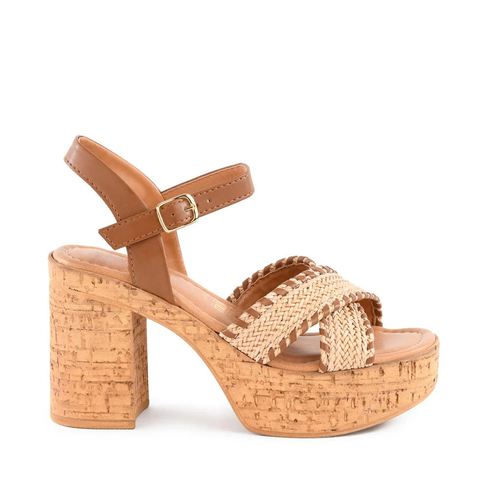 Whipstich Platform Sandal Tan