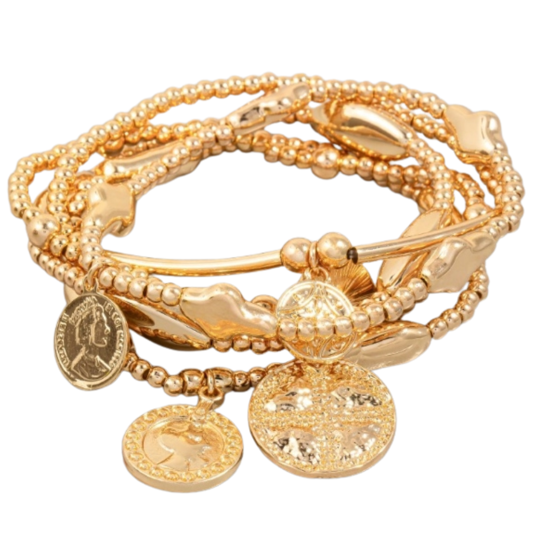Multi Coin Bracelet Set