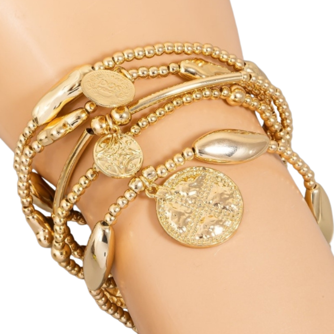 Multi Coin Bracelet Set
