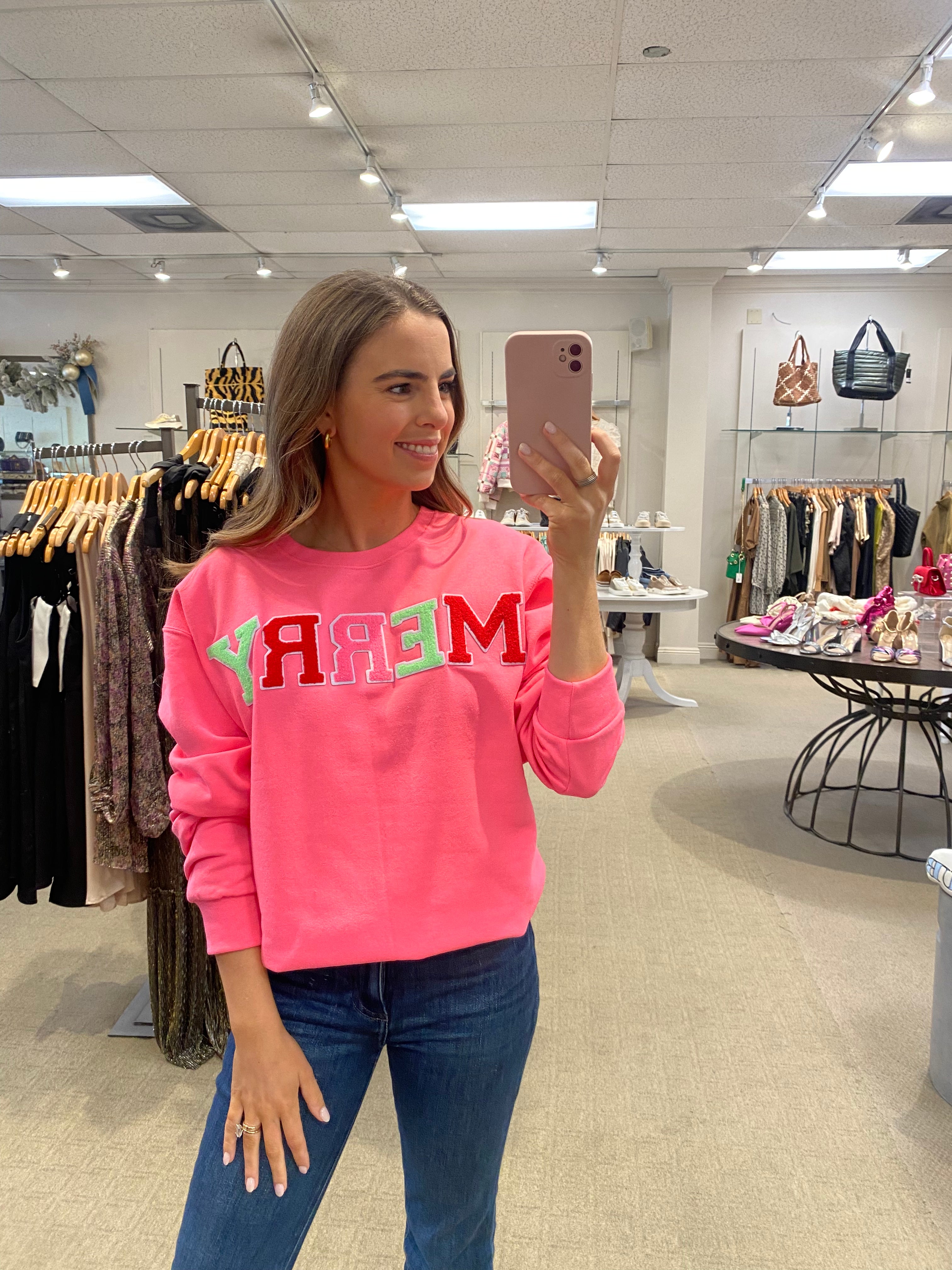 Merry Sweatshirt Pink