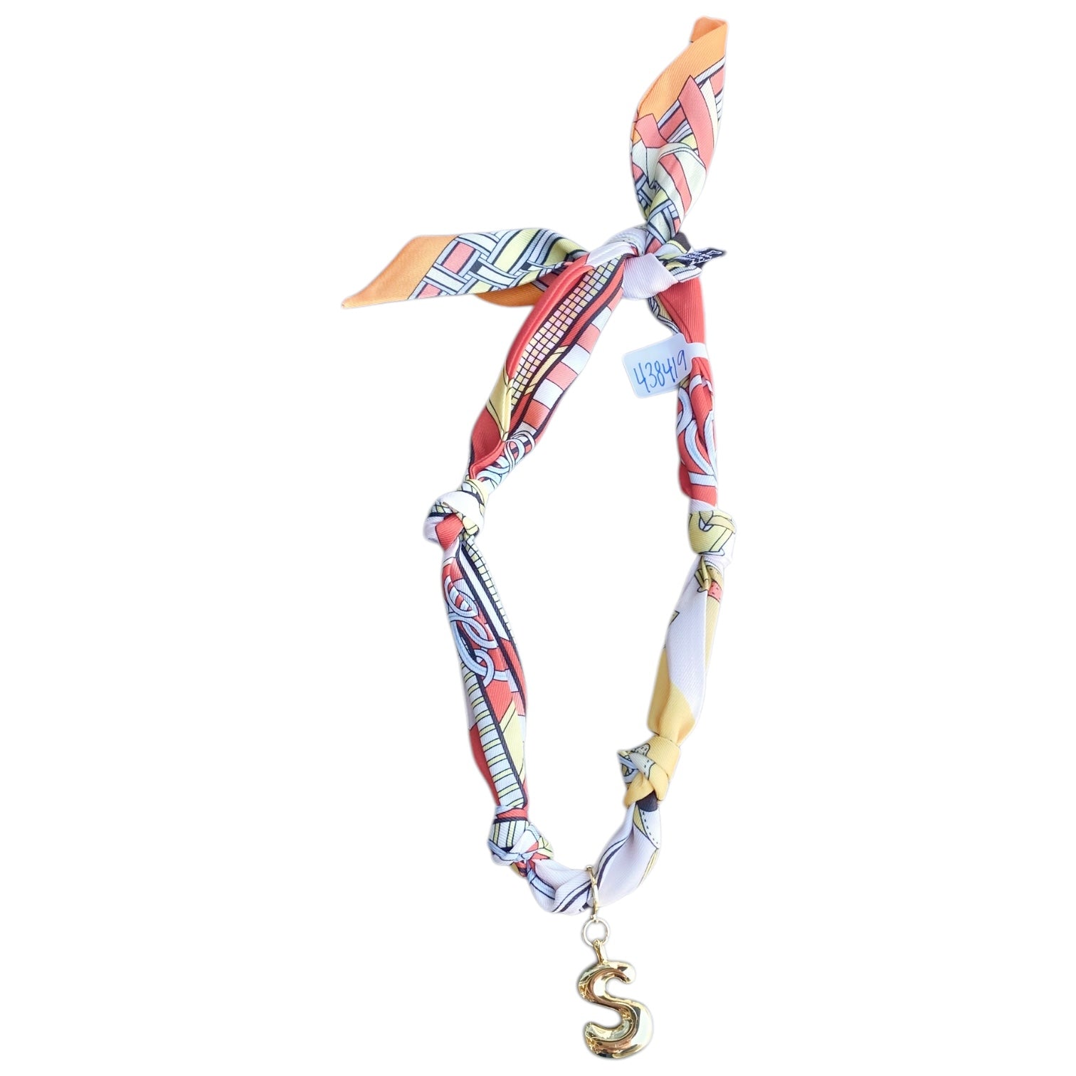 Initial Scarf Necklace