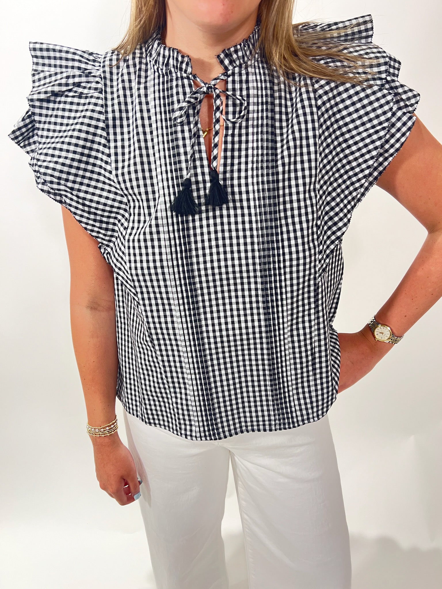 Sally Checkered Shirt Black