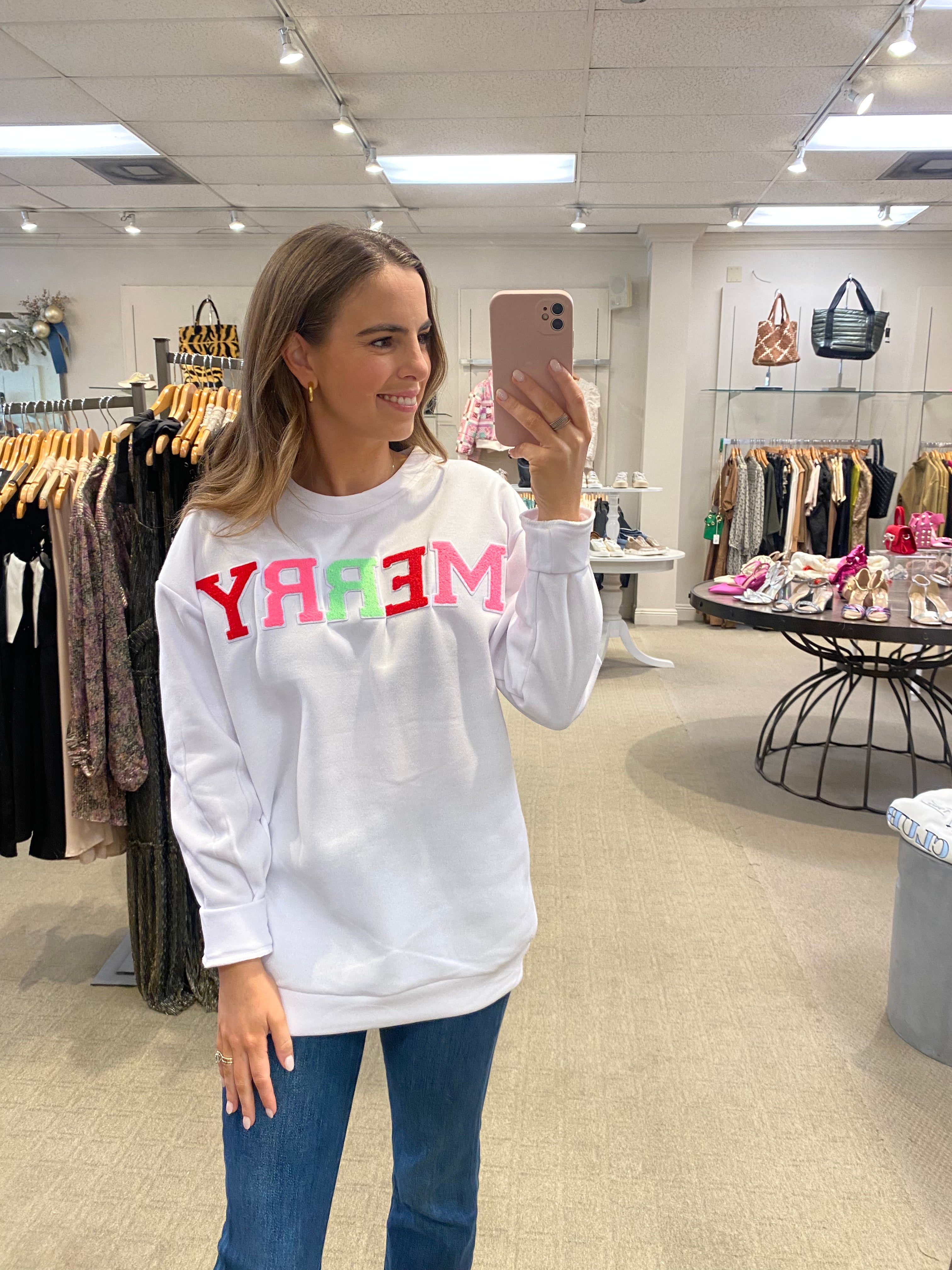 Merry Sweatshirt White