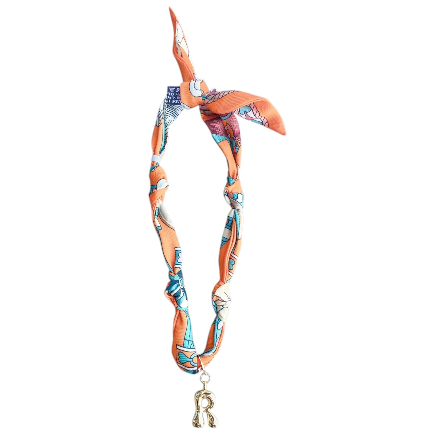 Initial Scarf Necklace