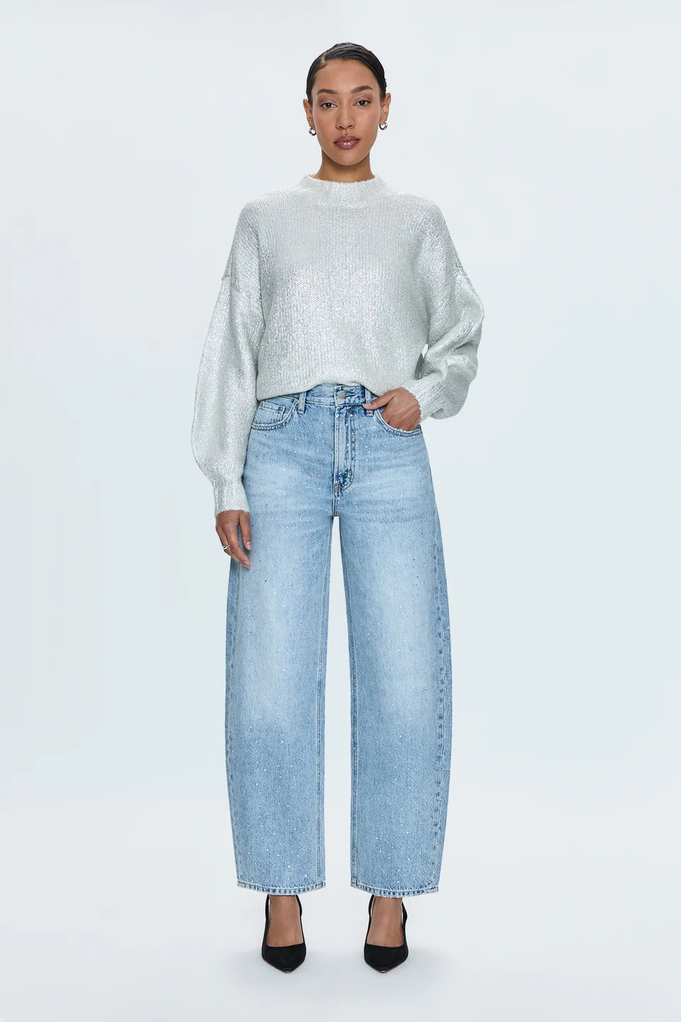 Wes Barrel Jean Glitz
