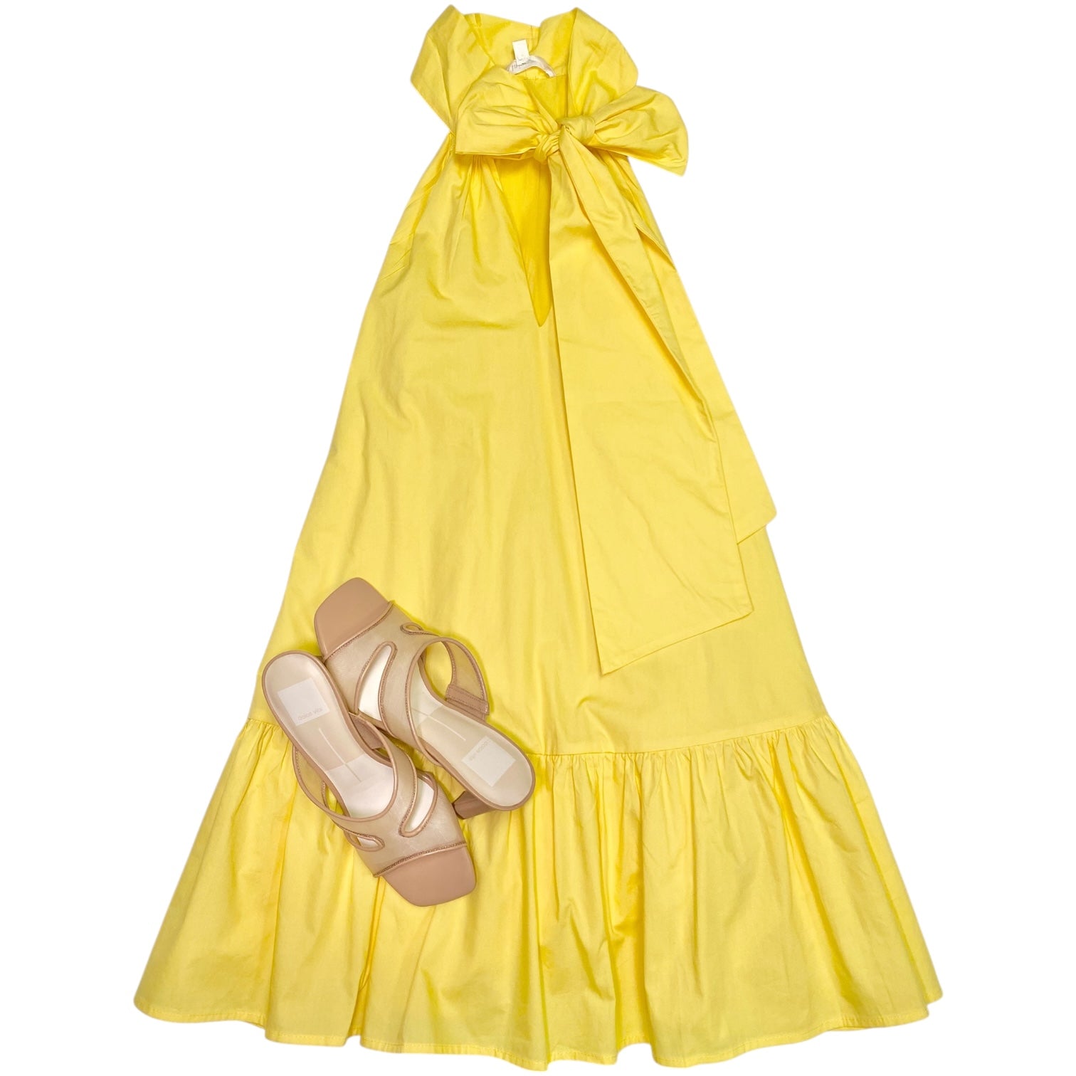 Bow Front Mini Dress Yellow