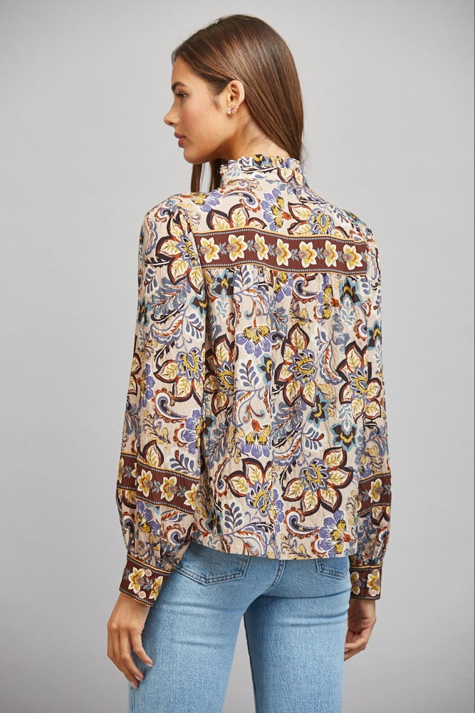 Bev Top Beige Multi