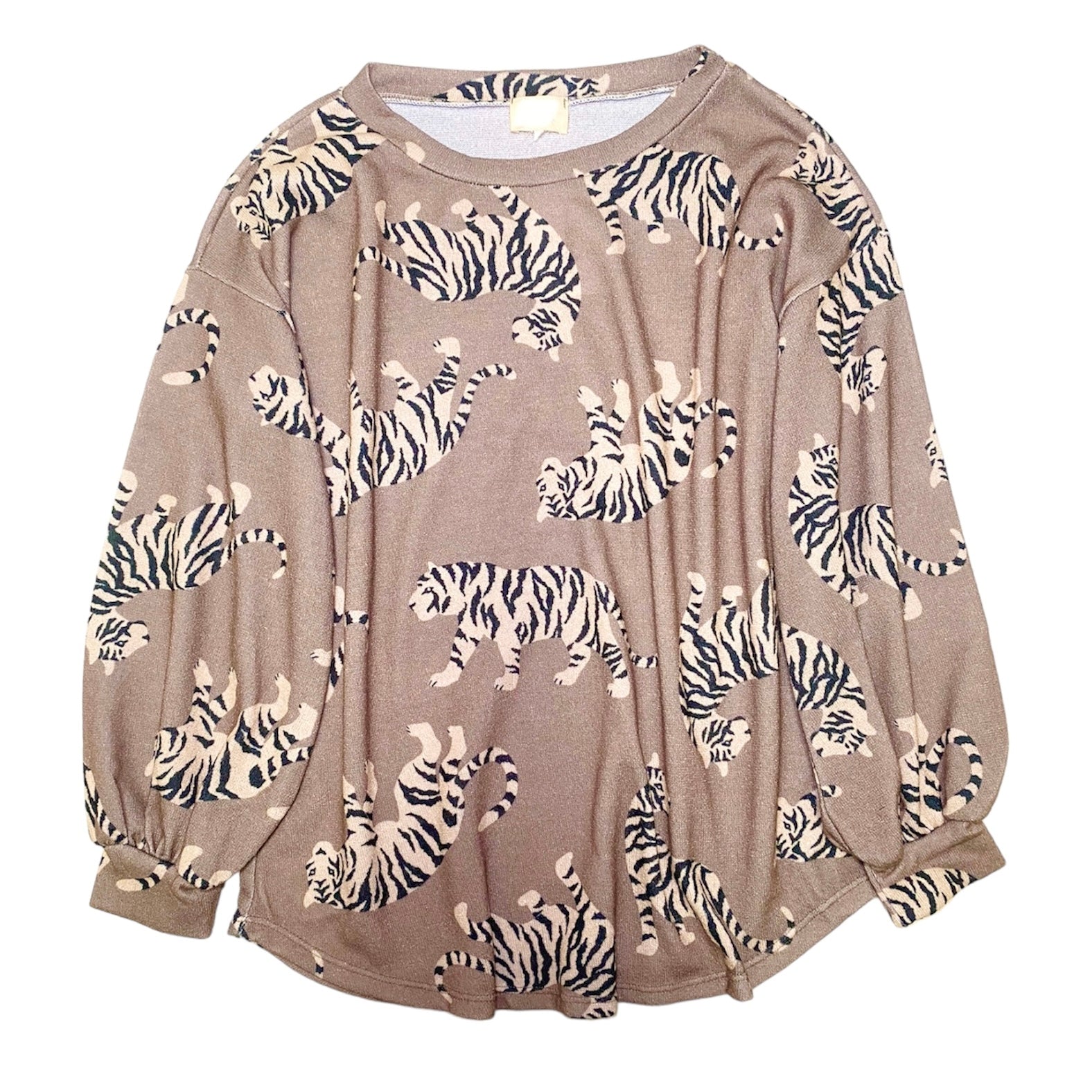 Tiger Sweater Top Mocha