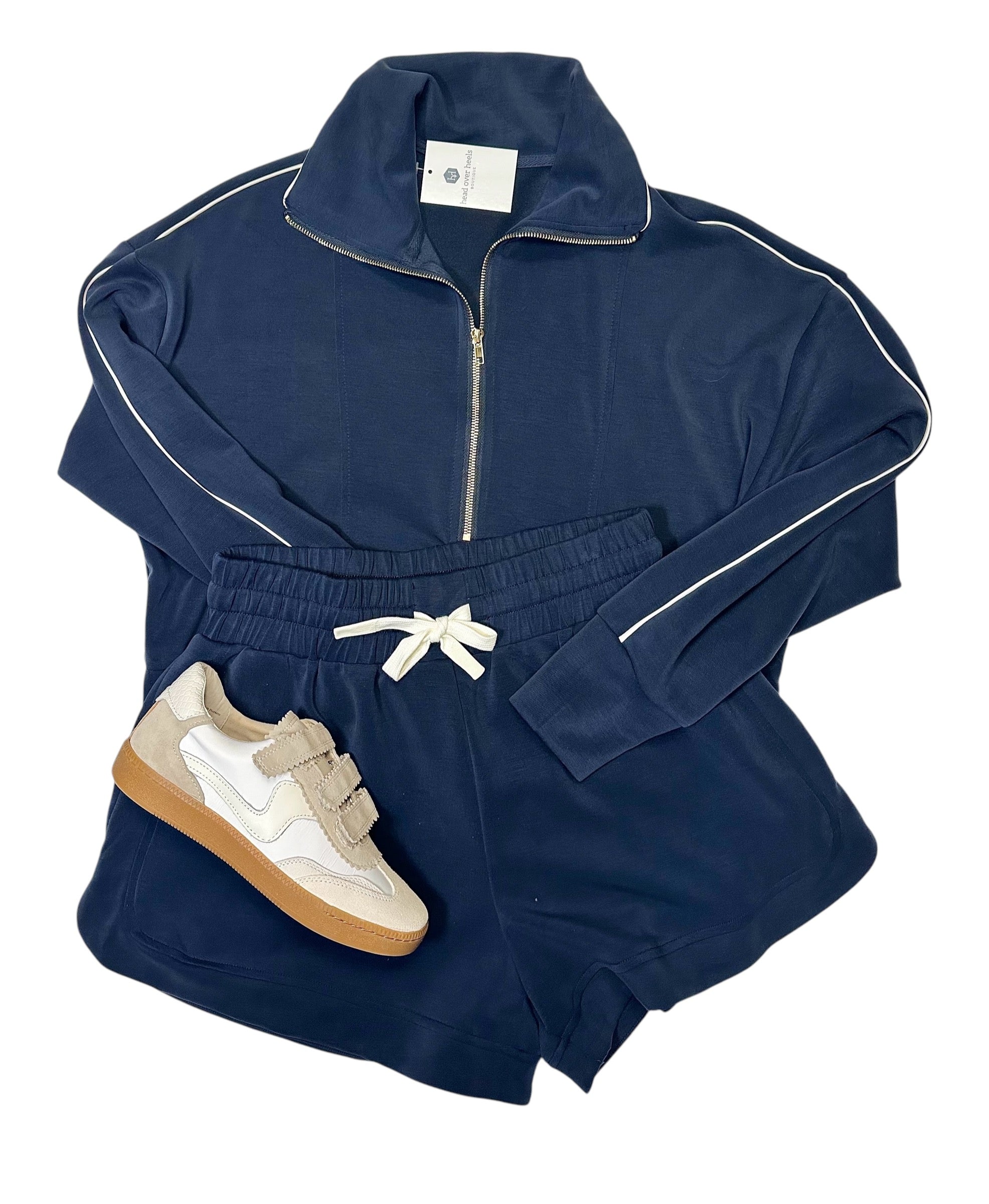 Leesa Pipped Zippered Sweater