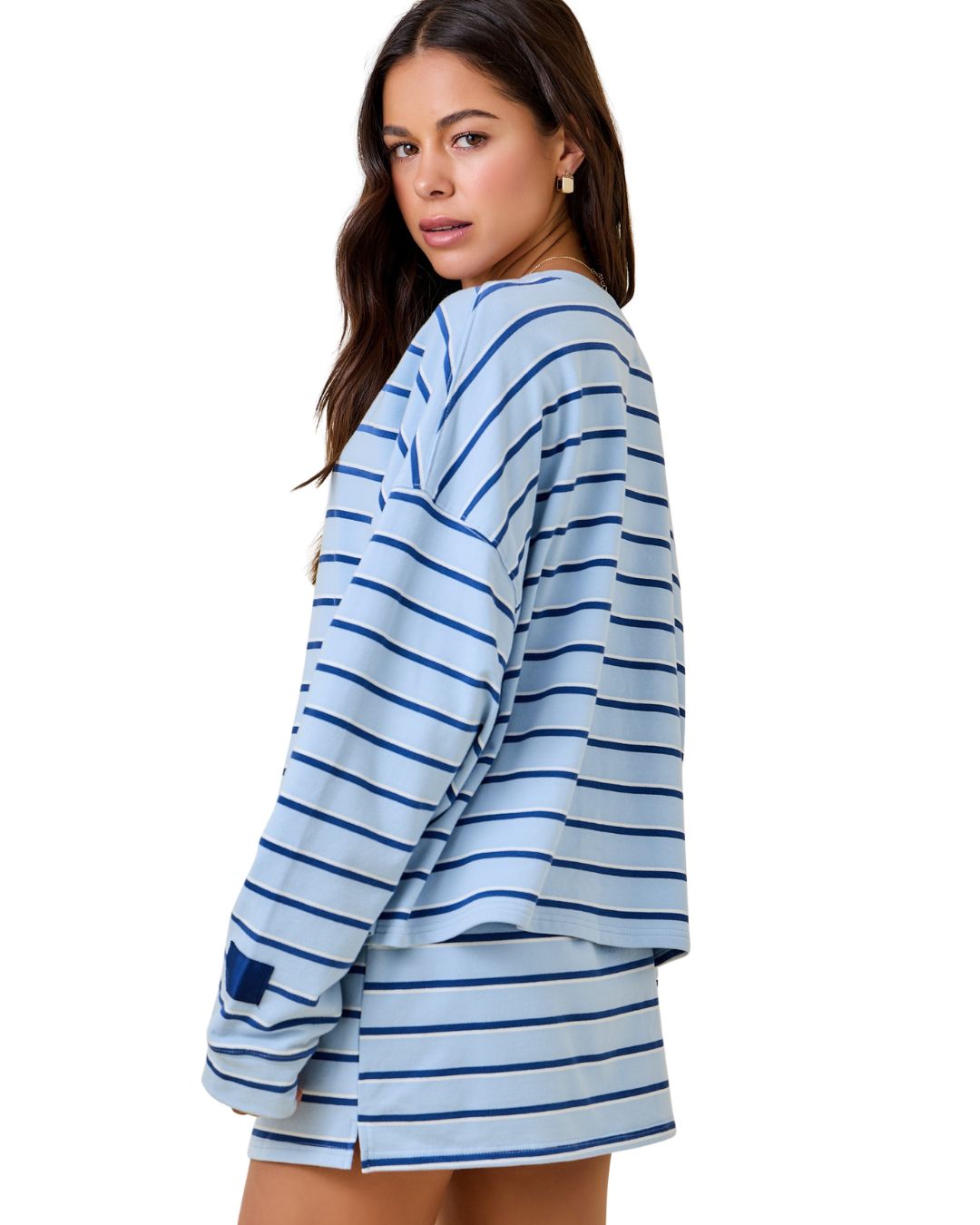 Ottilie Top Baby Blue/Navy