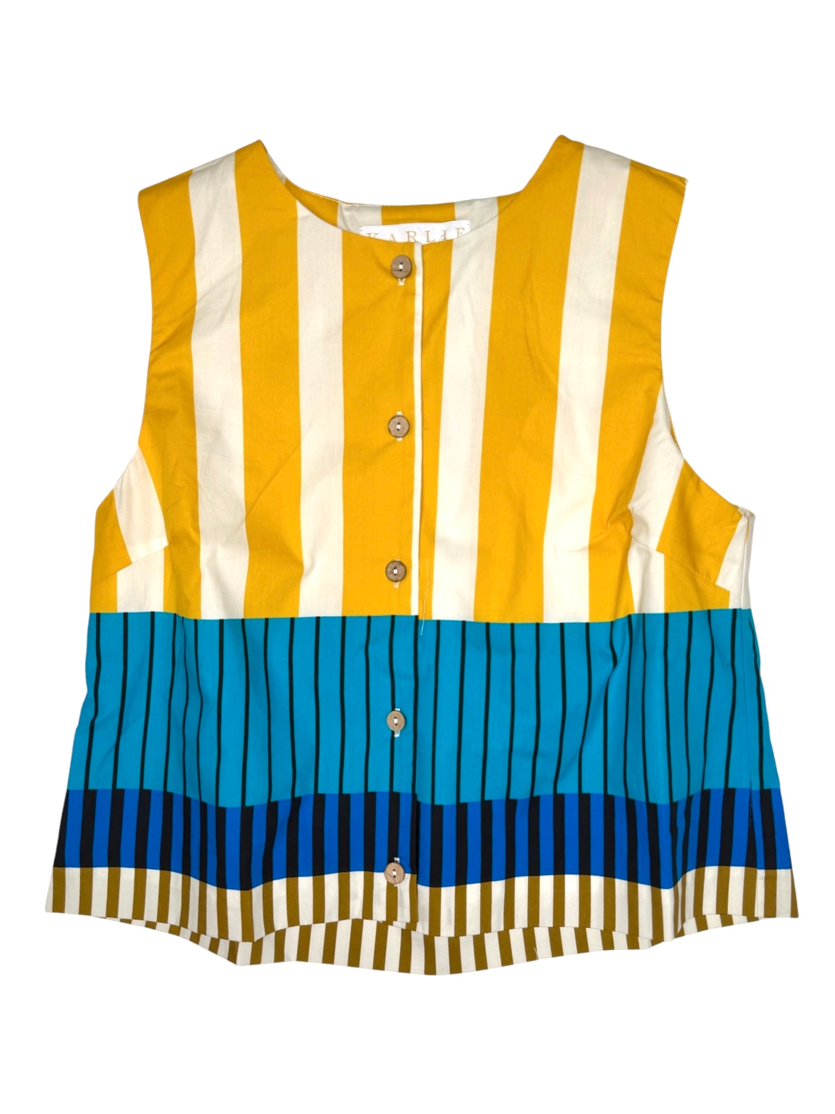 Stripe Button Up Top Multi