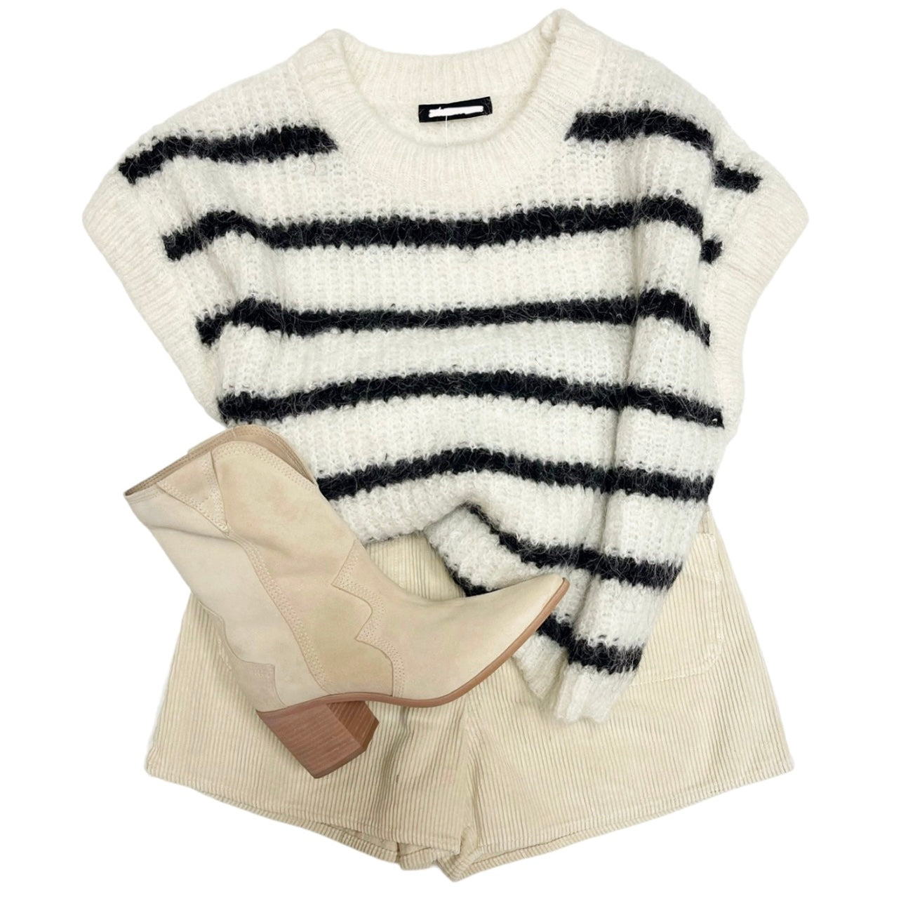 Striped Sweater White