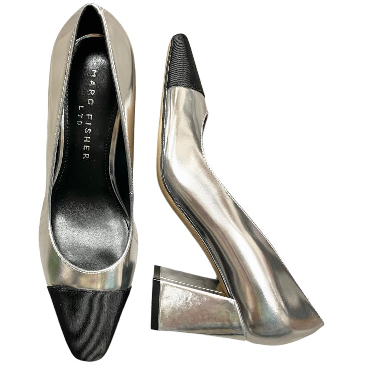 Vernie Block Heel Pump Silver
