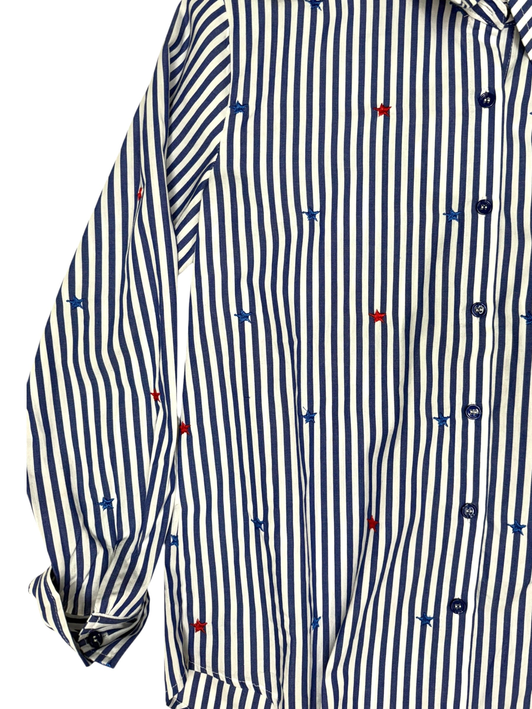 Casey Top Blue-White