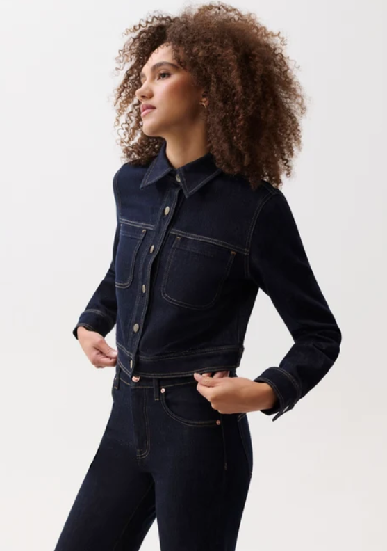 Leonie Cropped Denim Jacket Nightfall