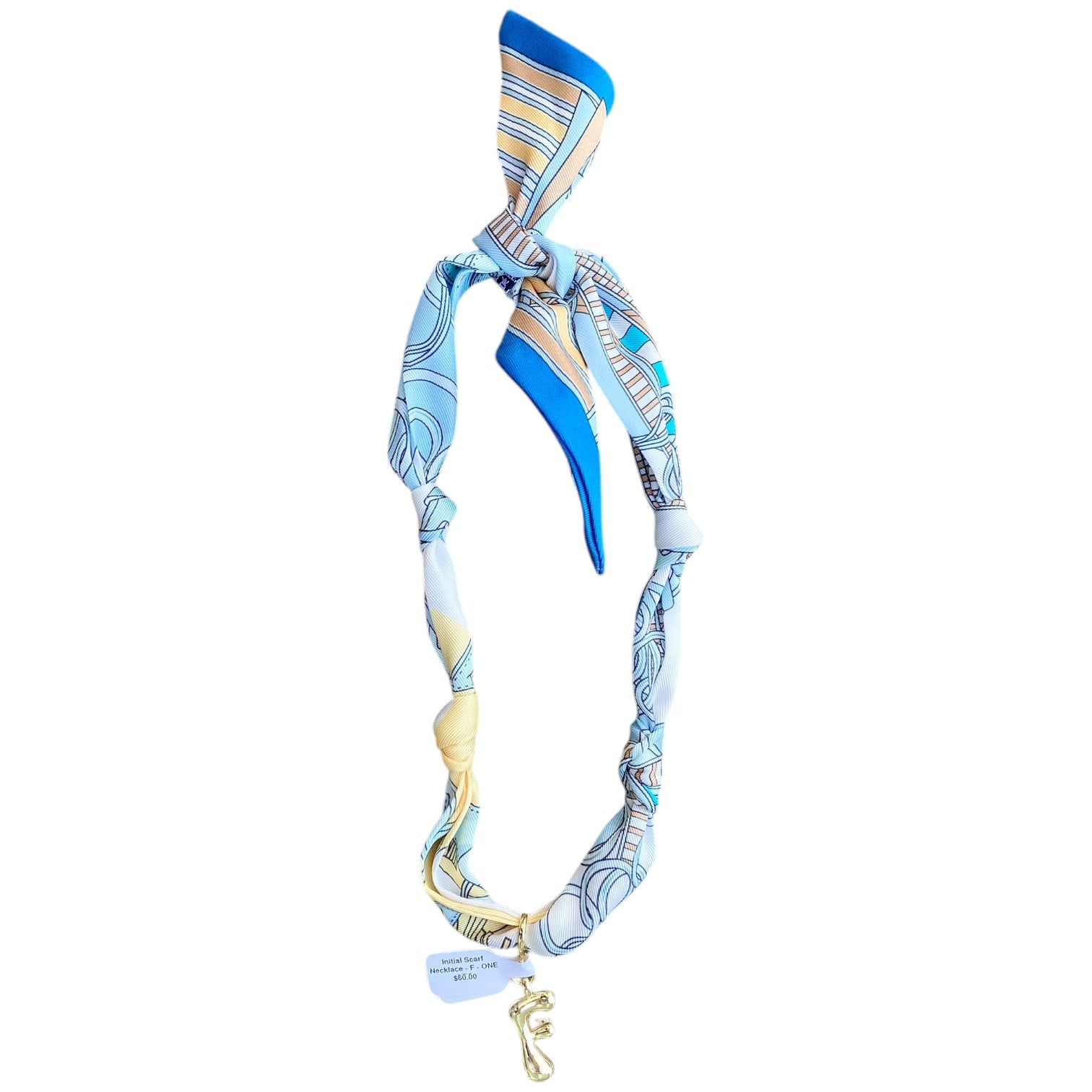 Initial Scarf Necklace