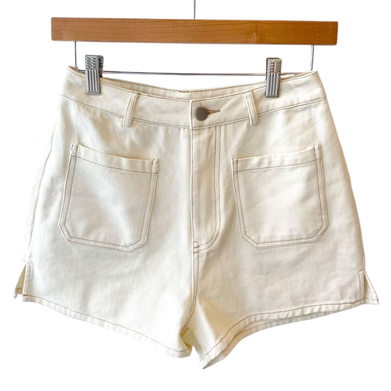 Lollie Denim Shorts Ivory