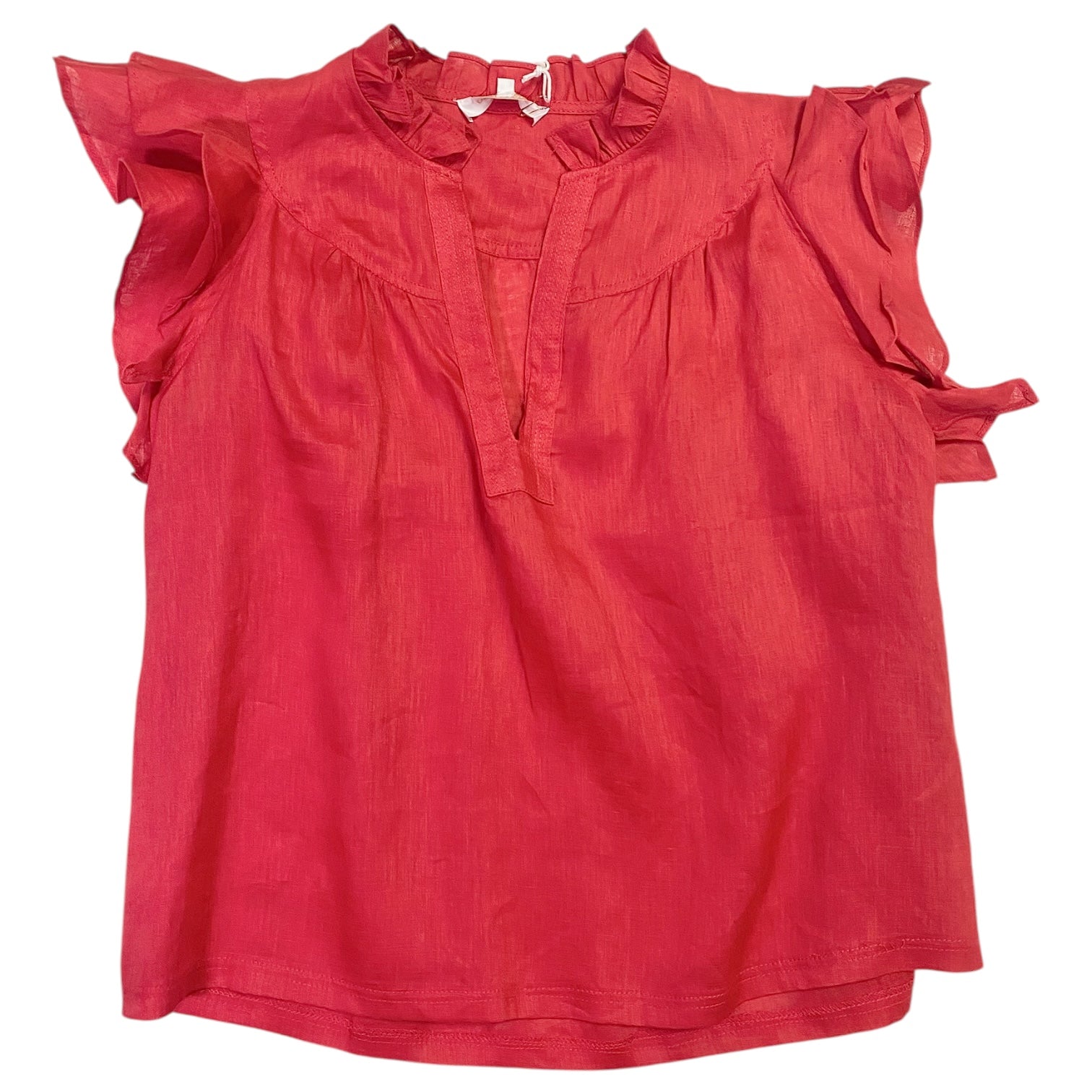 Gaia Ruffled Blouse Red