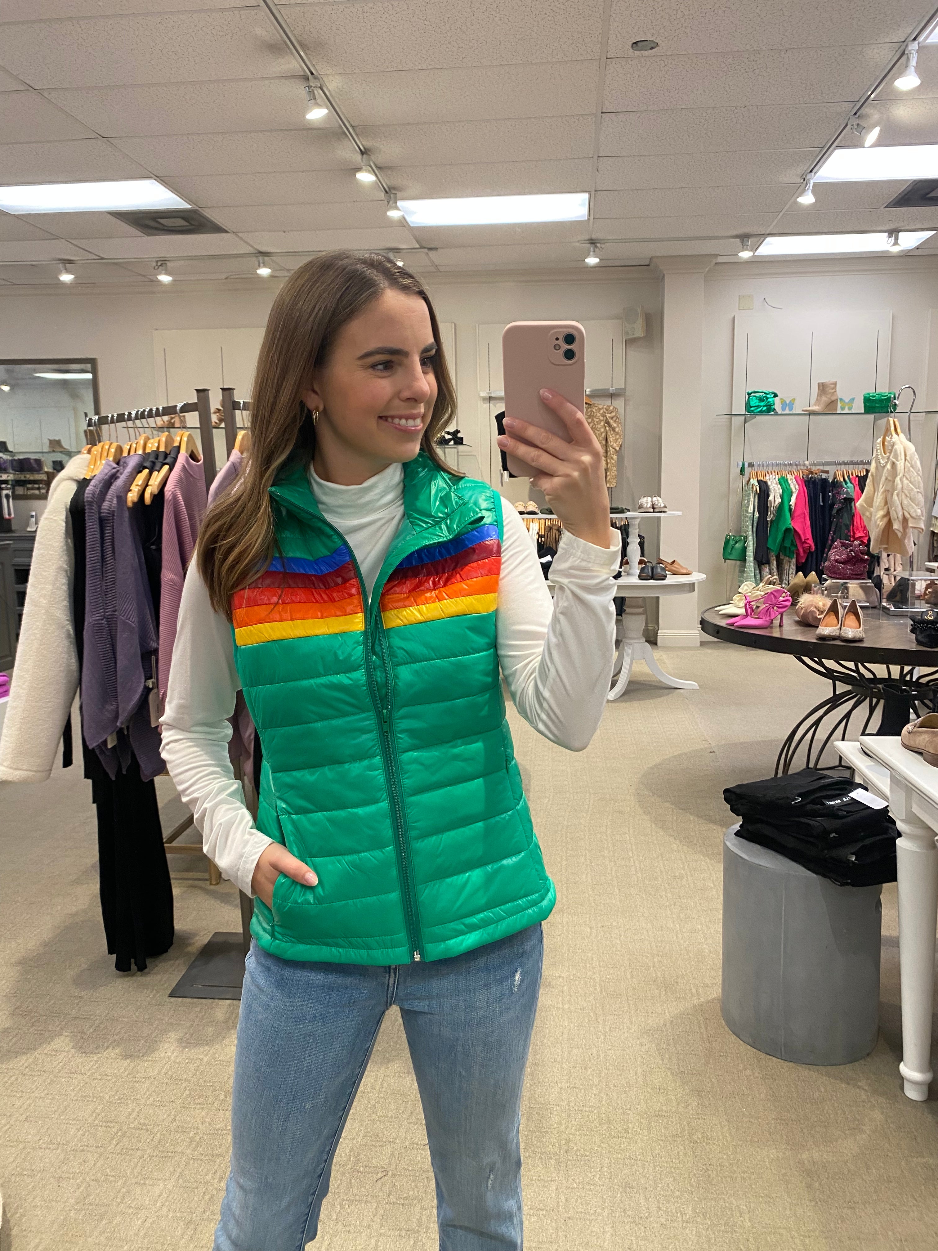 Multicolored Puffer Vest