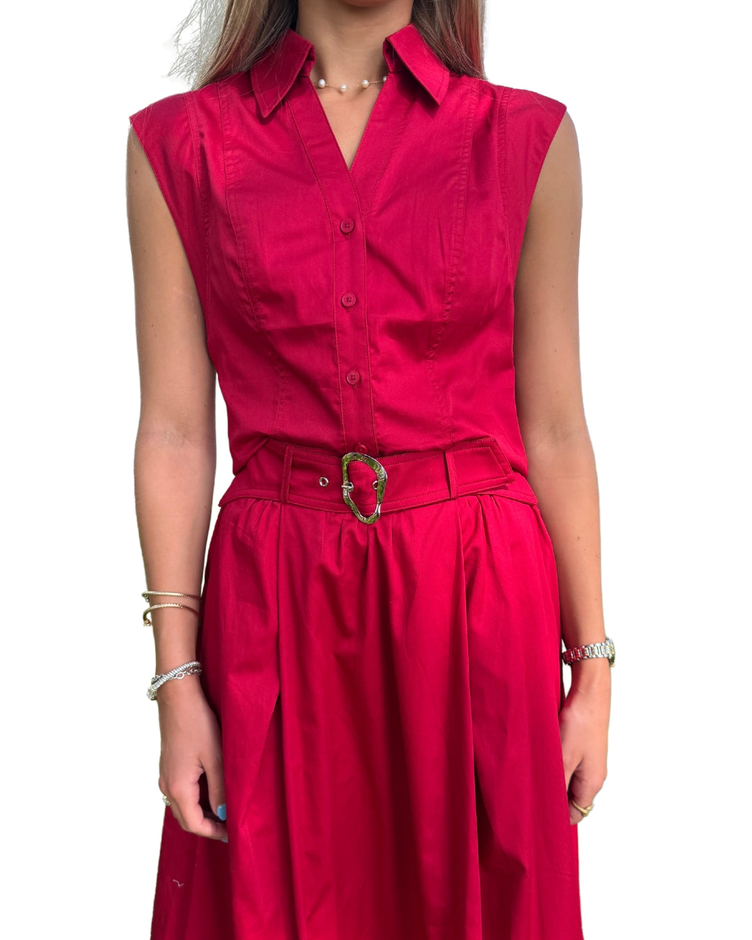 Edith Top Crimson Red