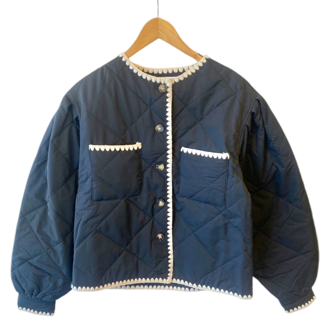 Brooklyn Whipstitch Quilted Jacket Black