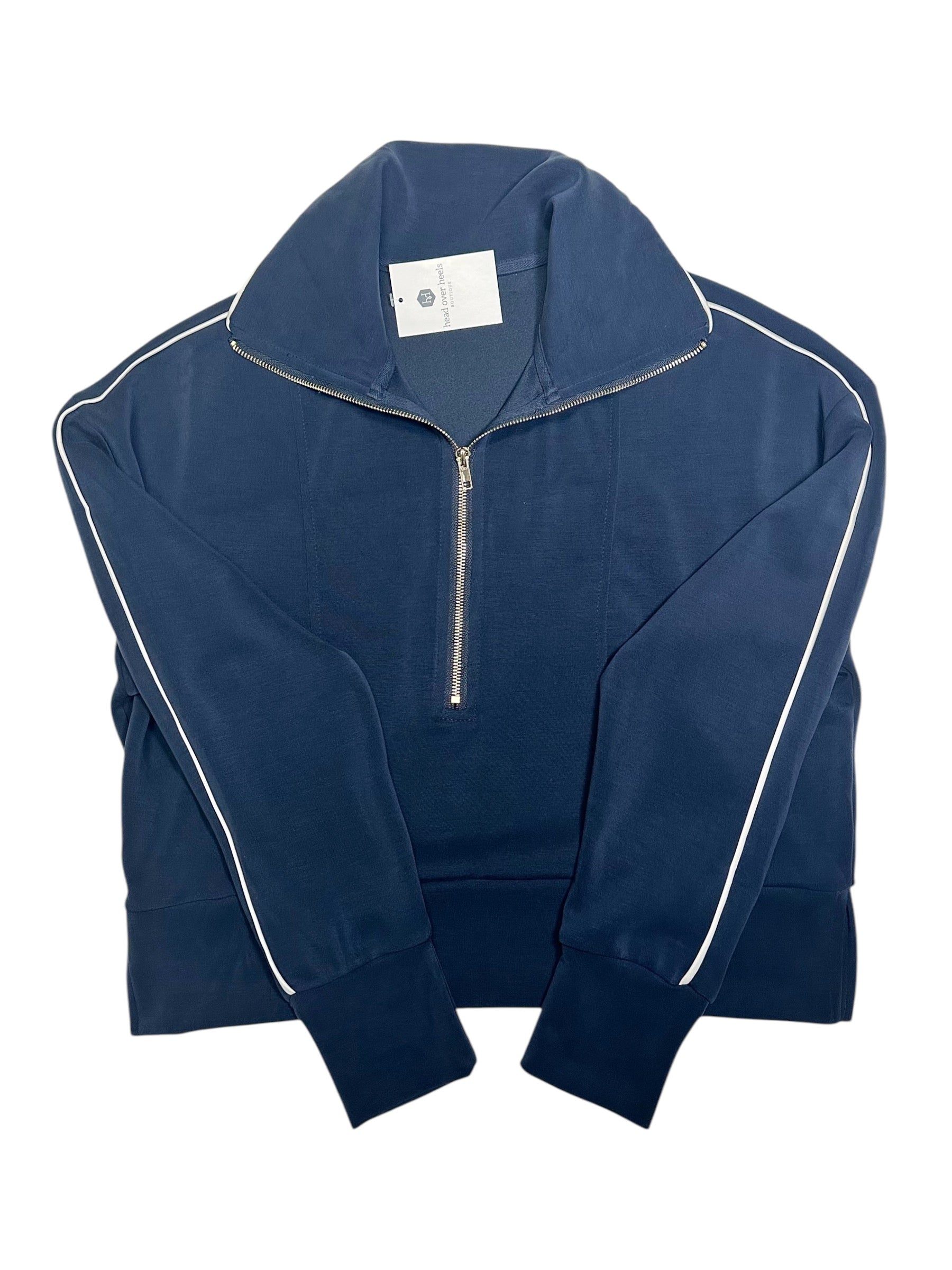 Leesa Pipped Zippered Sweater