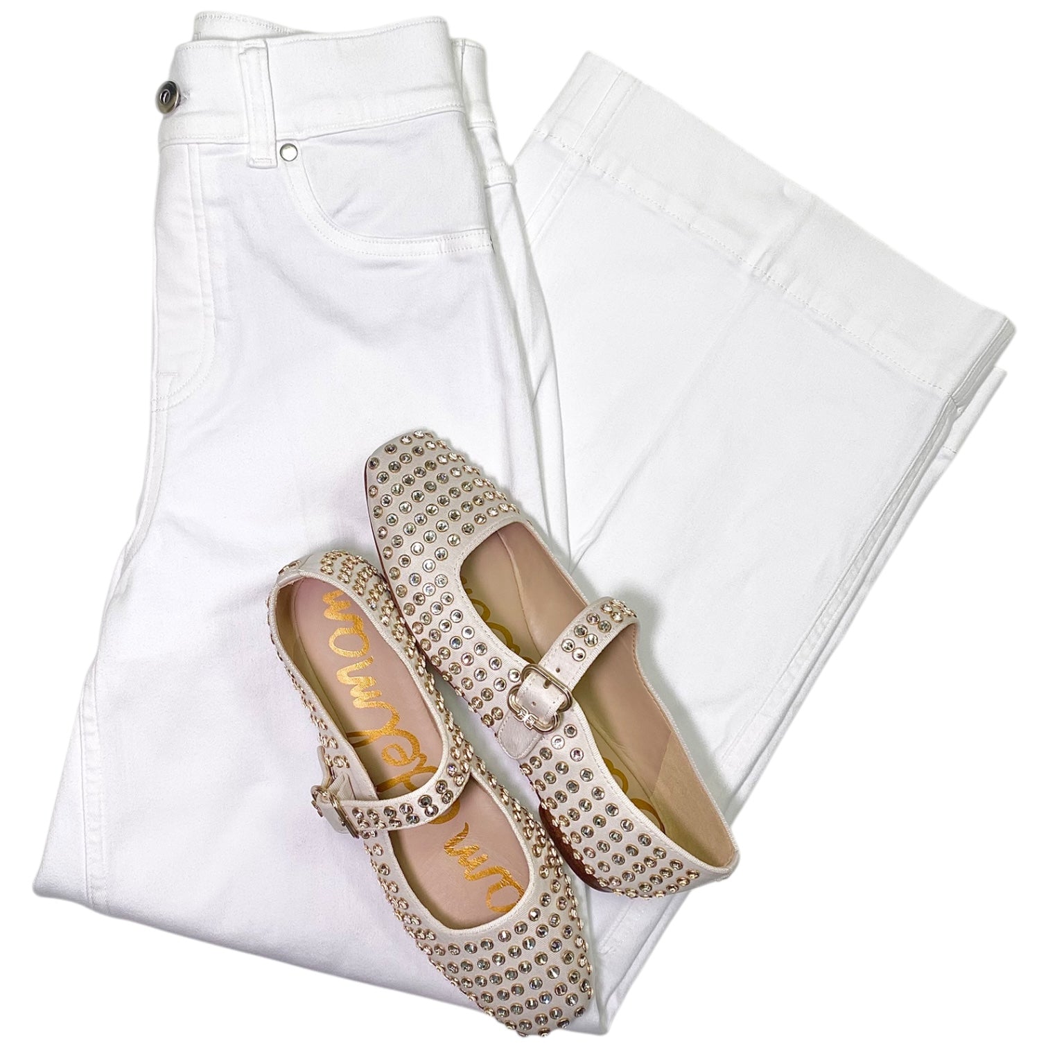 Crop Wide Leg Jeans White