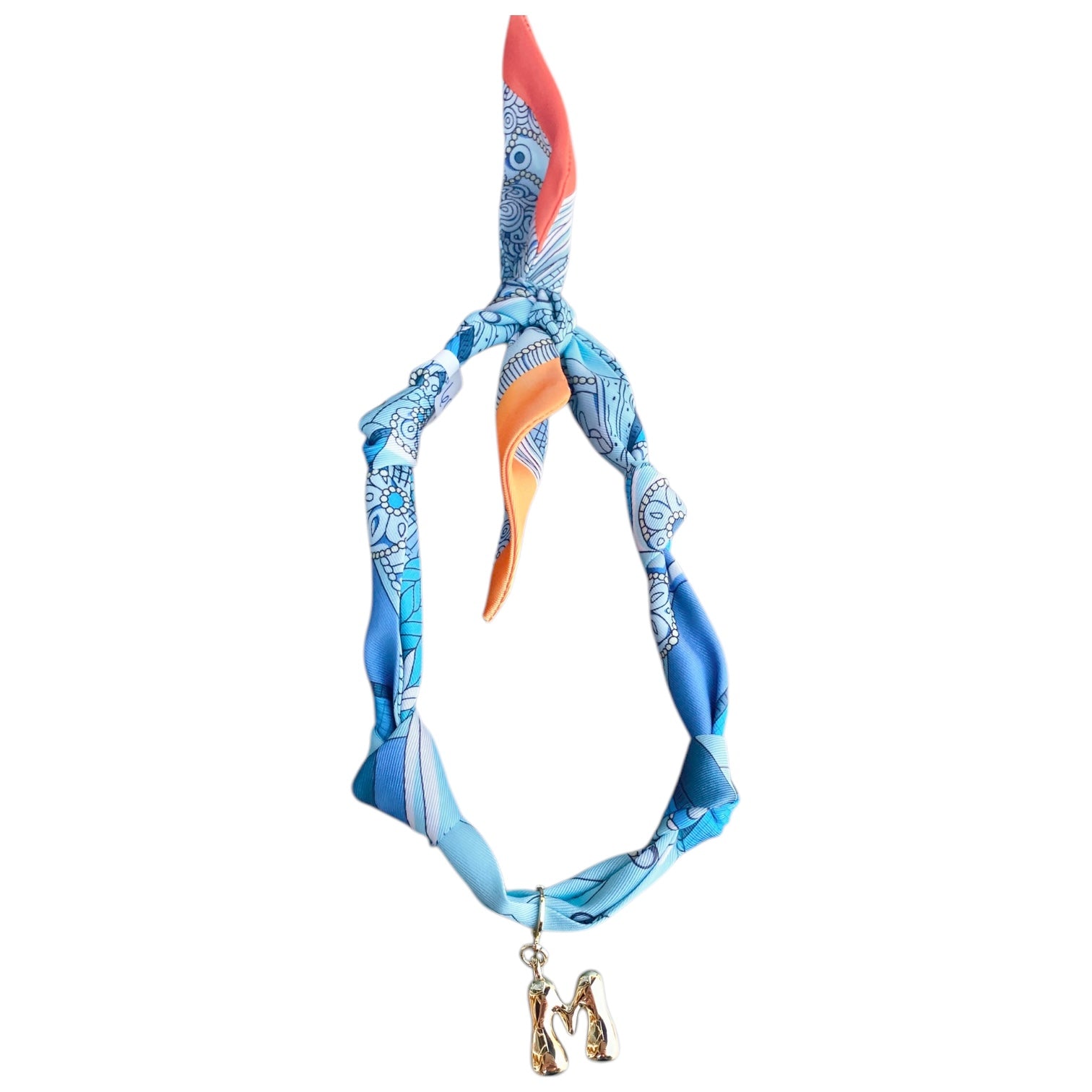 Initial Scarf Necklace