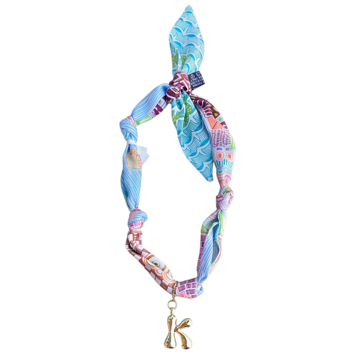 Initial Scarf Necklace