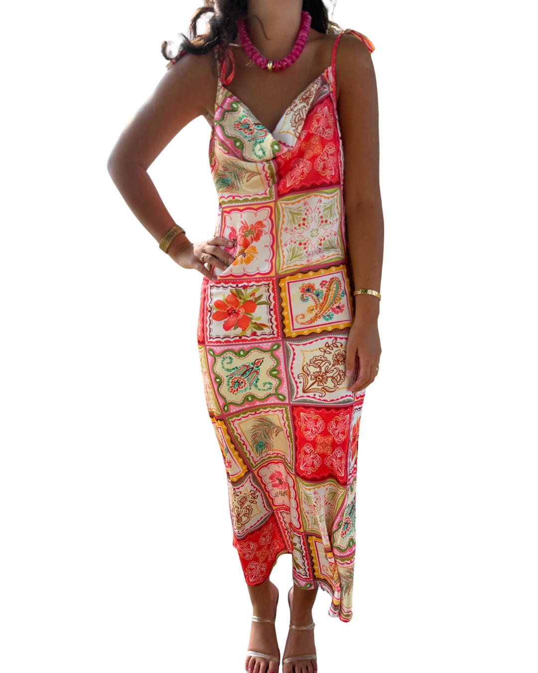 Luna Midi Dress Red