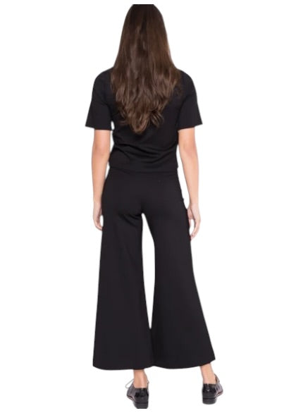 Cropped Wide Leg Pant Black