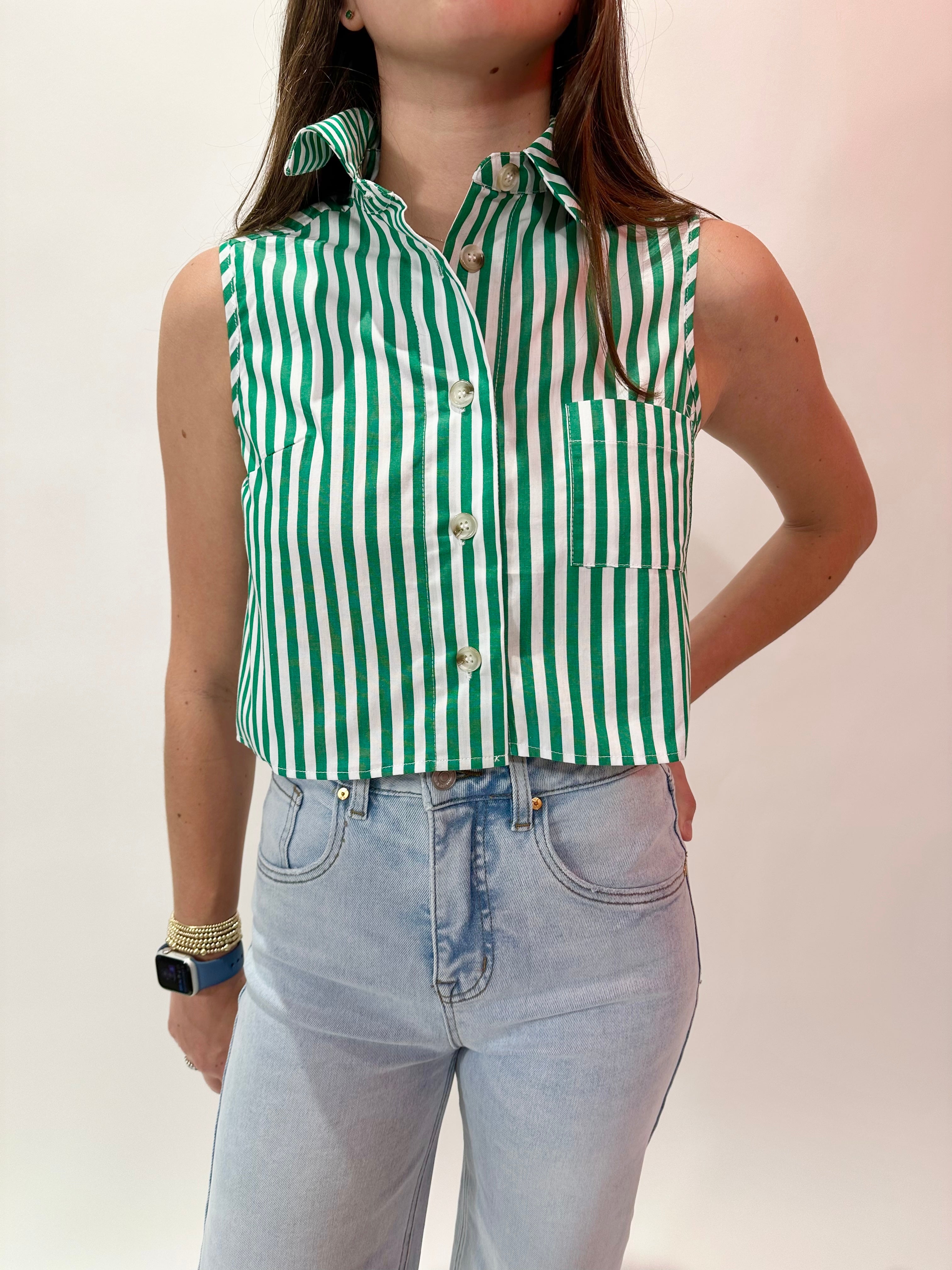 Arden Stripe Shirt Green