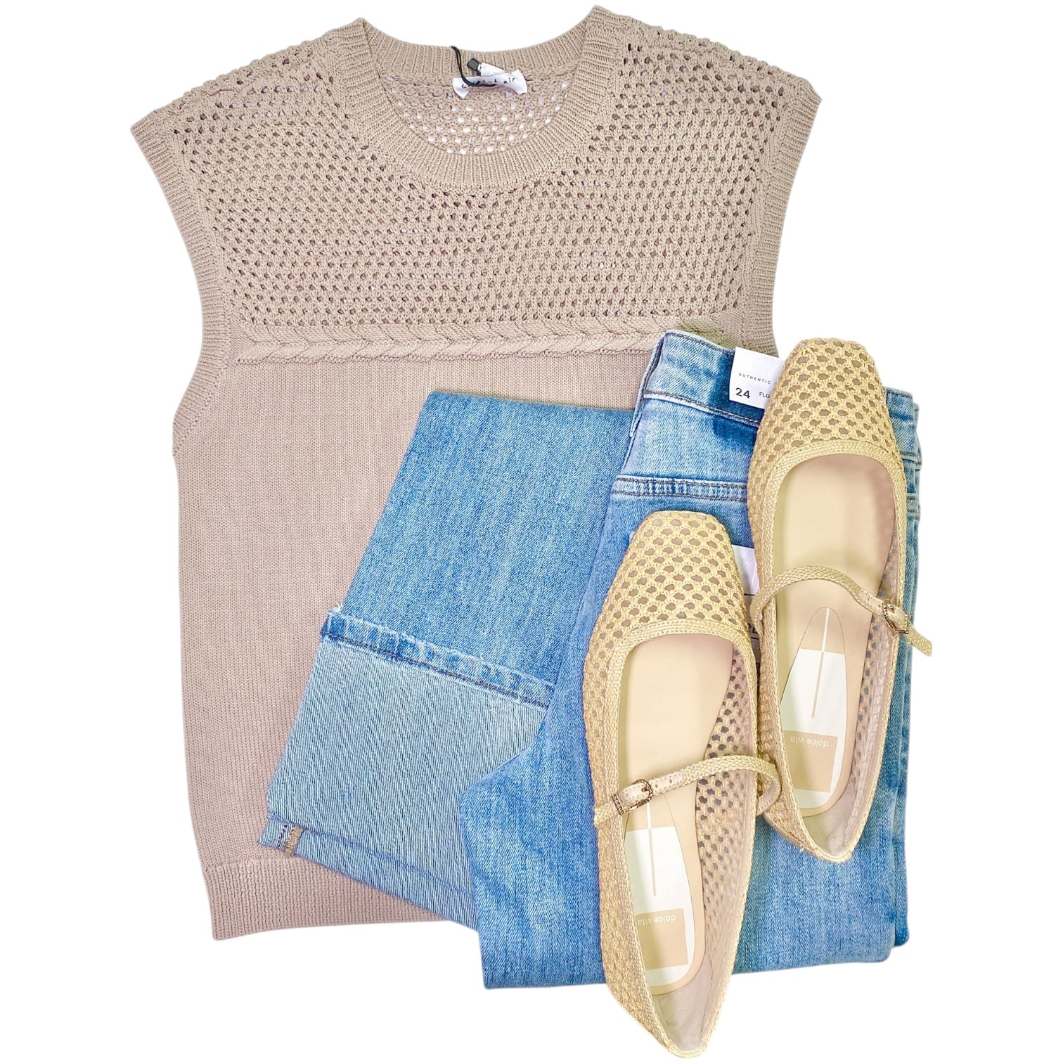 Round Neck Sweater Tank Top Mocha