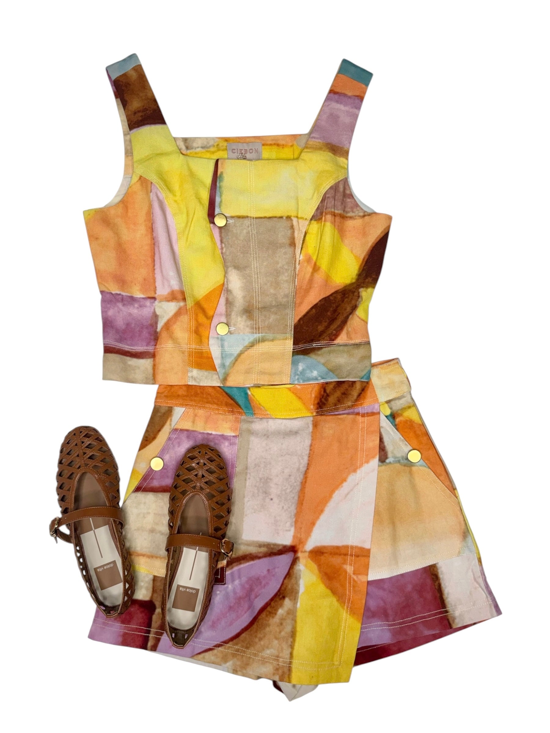 Yesika Printed Top Yellow Multi