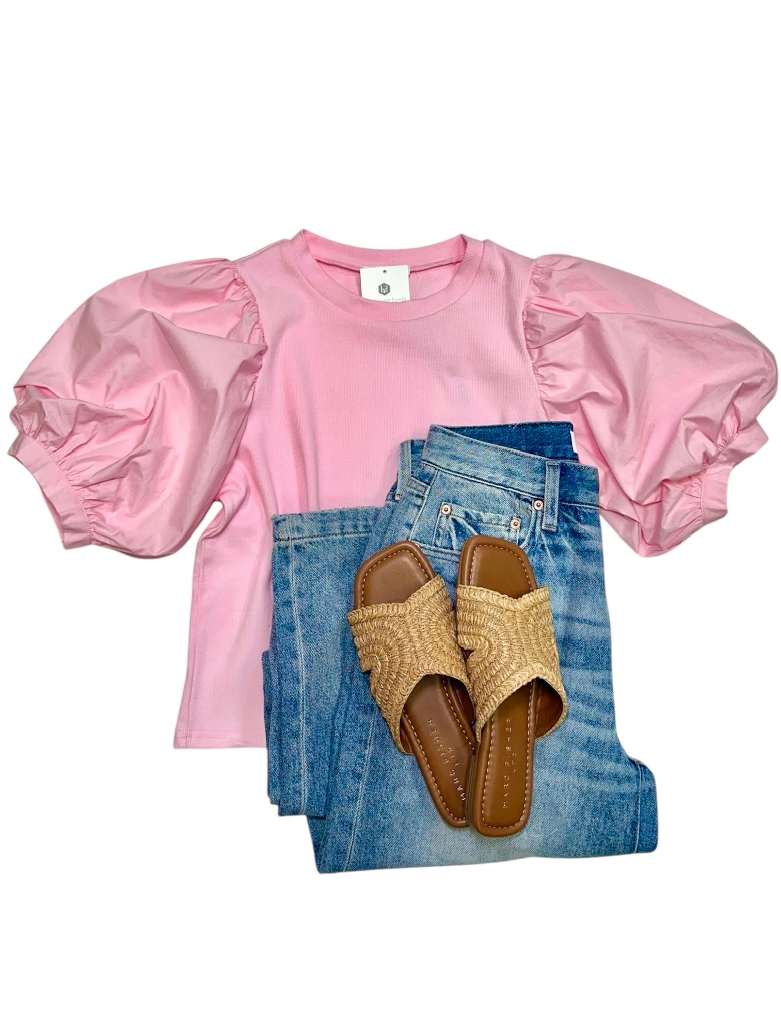 Cora Rib Knit Top LT. Pink