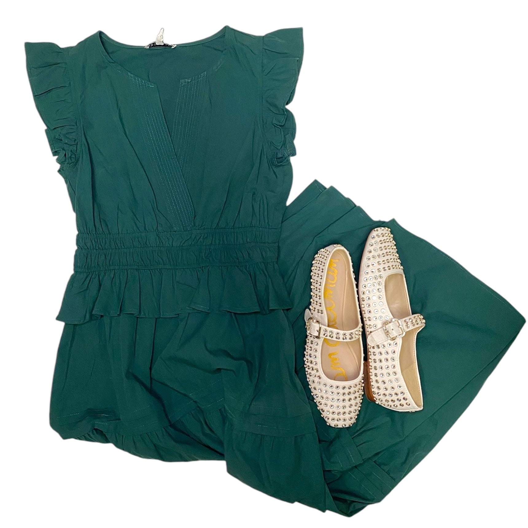 Lena Flutter SLV Dress Green