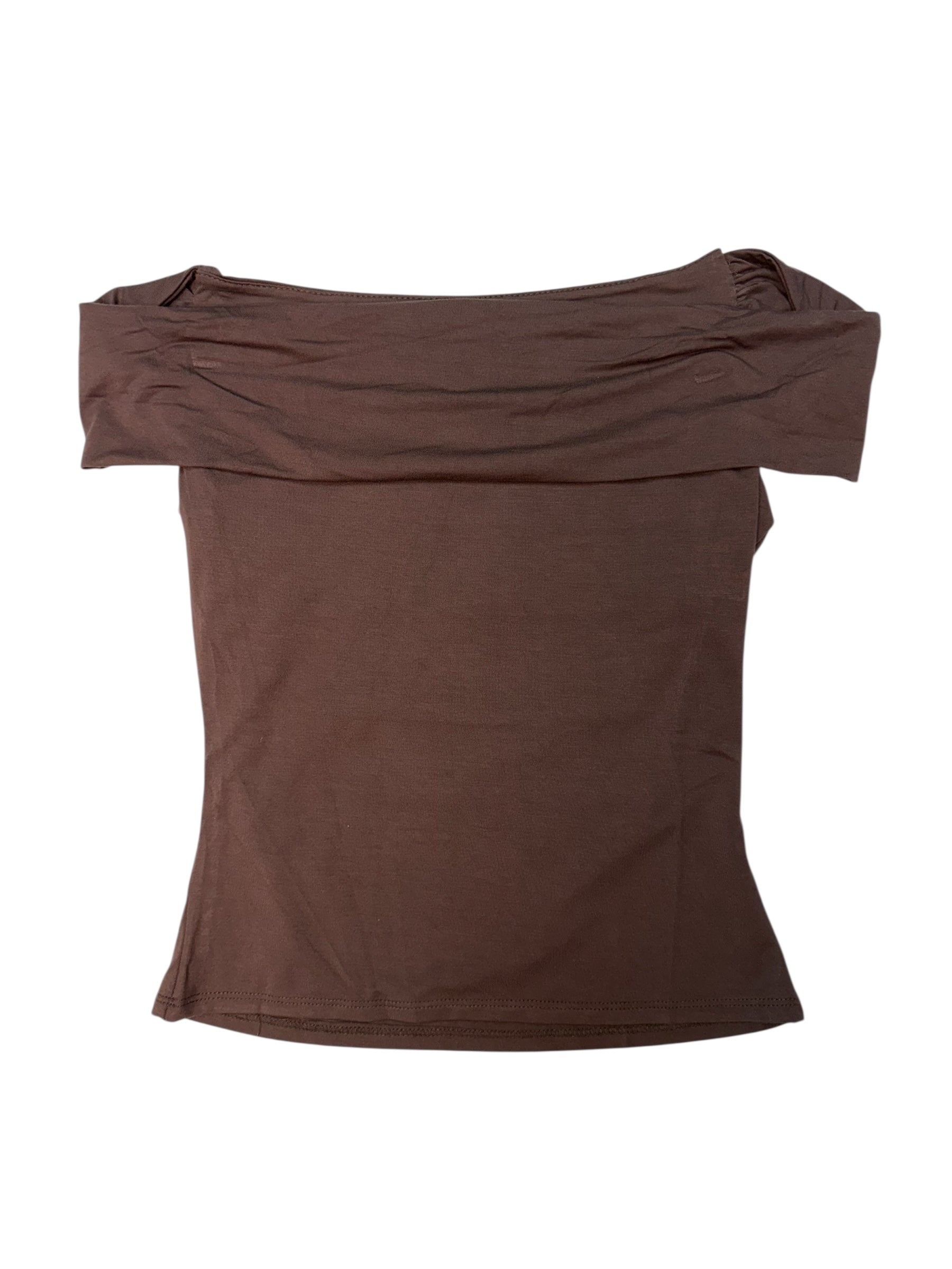 Leslie Off the Shoulder Top Chocolate