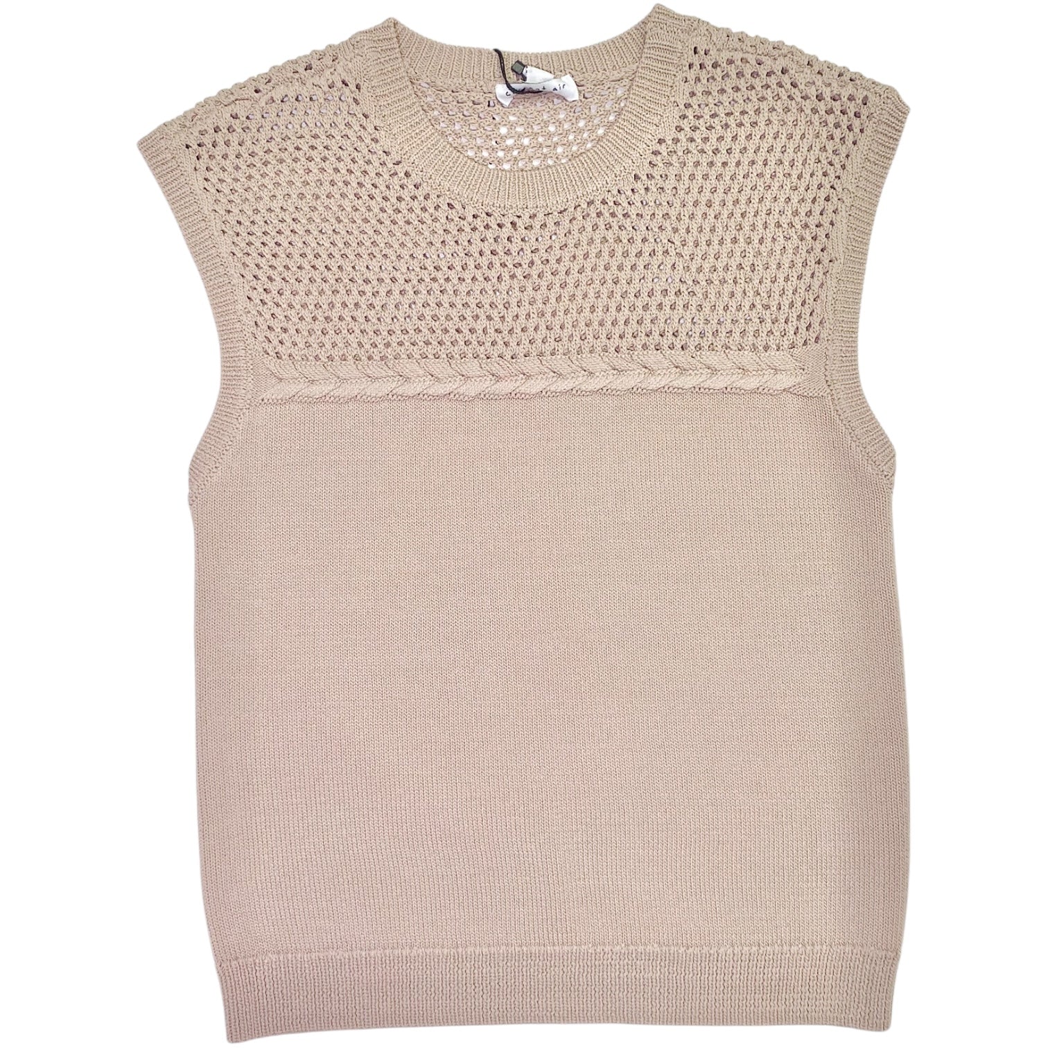 Round Neck Sweater Tank Top Mocha