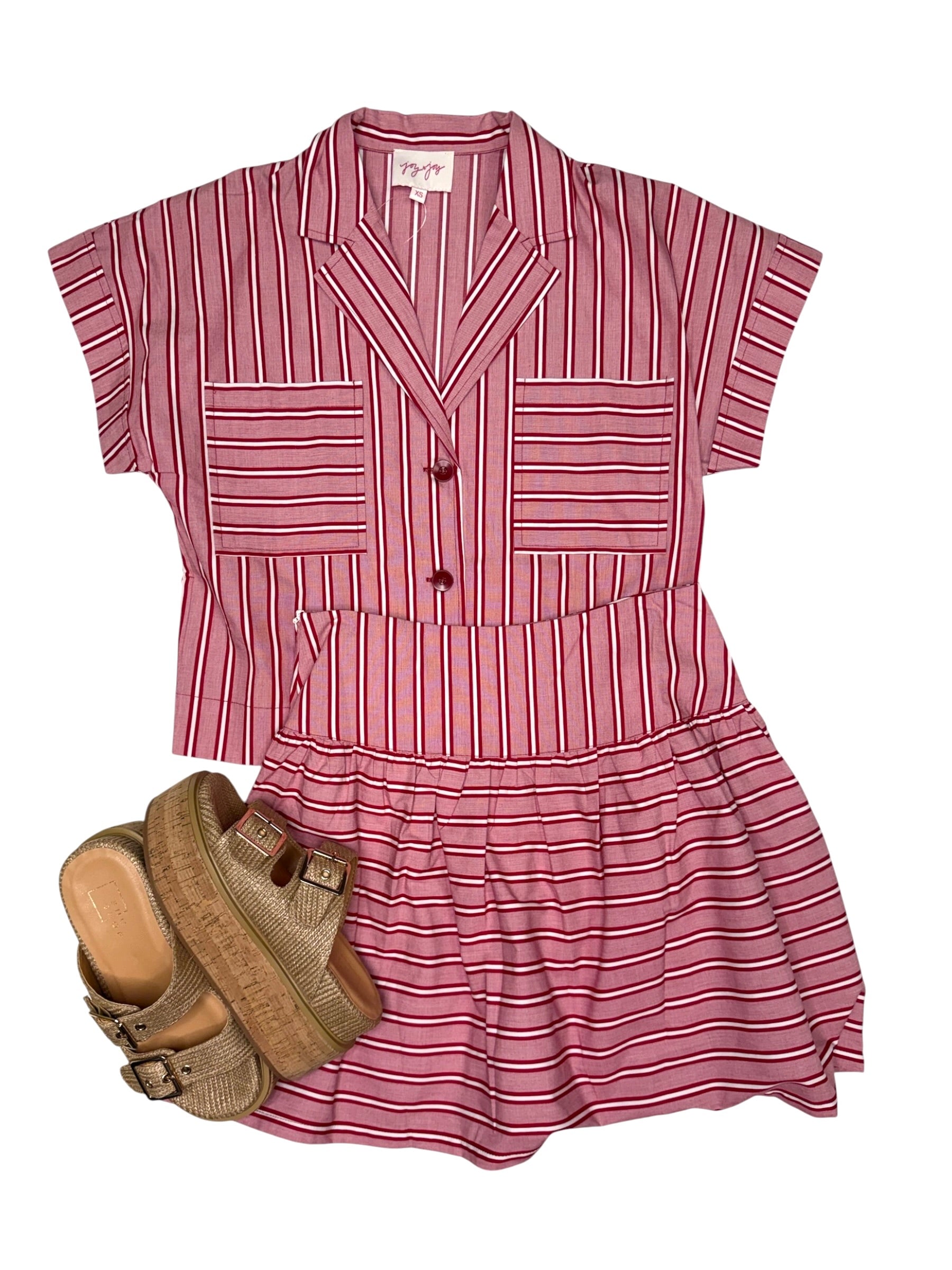 Mabel Skort Red Stripe